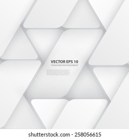 Vector design with triangles on the grey background. 