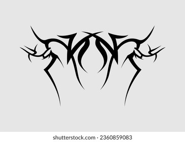 vector design tribal sharp horn dragon tattoo