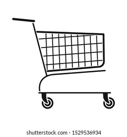 Vector design of trolley and basket sign. Web element of trolley and buy stock symbol for web.