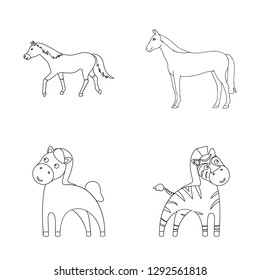 Vector design of trot and running sign. Collection of trot and clipart vector icon for stock.