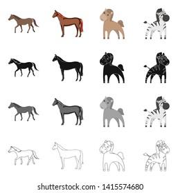 Vector design of trot and running symbol. Collection of trot and clipart stock symbol for web.