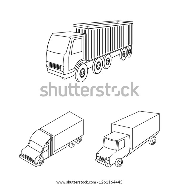 Vector design of truck\
and shipping logo. Collection of truck and container vector icon\
for stock.