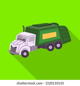 Vector design of truck and trash logo. Web element of truck and clean vector icon for stock.