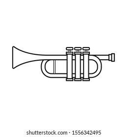 Vector design of trumpet and music icon. Web element of trumpet and gold vector icon for Stock.