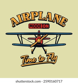 vector design of t-shirt and airplane emblem logo