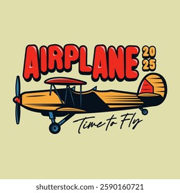 vector design of t-shirt and airplane emblem logo