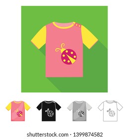 Vector design of tshirt and children logo. Collection of tshirt and shirt stock vector illustration.