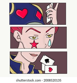 Vector design for t-shirt graphics, banner, fashion prints, slogan tees, stickers, flyer, posters and other creative uses. Anime poster. Kawaii winking face set with big eyes in manga style. T-shirt