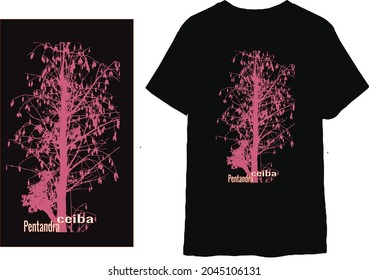 Vector Design For T-shirts With Kapok Tree Theme