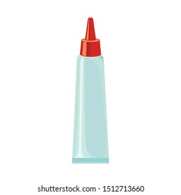 Vector design of tube and super logo. Graphic of tube and caulk stock vector illustration.
