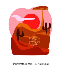 Vector design of tumbleweed and dry icon. Set of tumbleweed and cactus vector icon for stock.
