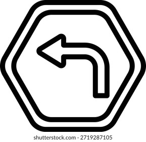 Vector Design Turn Left Icon Style