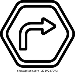 Vector Design Turn Right Icon Style