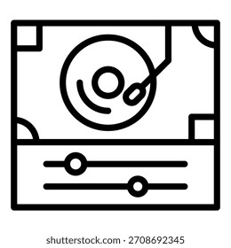 Estilo del icono del tocadiscos del diseño del Vector