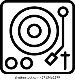 Estilo del icono del tocadiscos del diseño del Vector