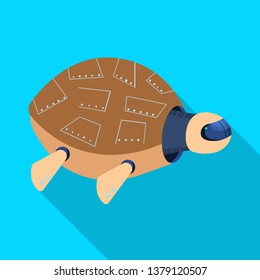 Vector design of turtle and robotic logo. Collection of turtle and shell stock symbol for web.