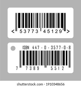 vector design of two barcodes in white box