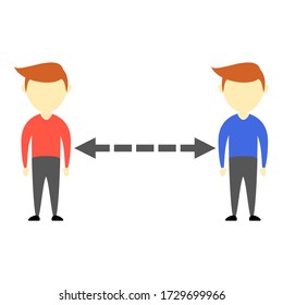 vector design of two men doing social distancing