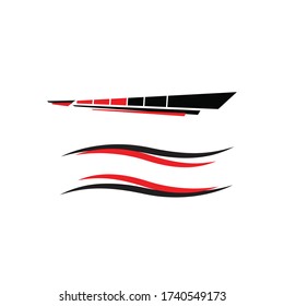 Vector design of two minimalist car body stickers. left and right side car body stickers