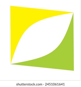 Vector design of two opposite green yellow color triangles
