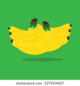 vector design of two ripe banana brushes