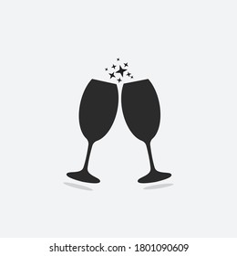vector design of two wine glasses