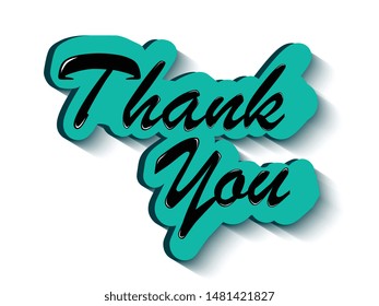 vector design of typography thank you text