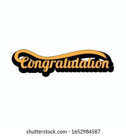 vector design typography with the word congratulation
