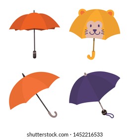 Vector design of umbrella and rain icon. Set of umbrella and weather vector icon for stock.
