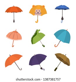 Vector design of umbrella and rain sign. Collection of umbrella and weather stock vector illustration.