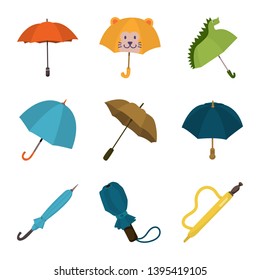 Vector design of umbrella and rain symbol. Collection of umbrella and weather stock symbol for web.