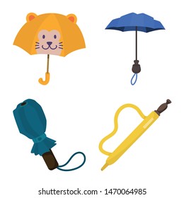 Vector design of umbrella and rain symbol. Set of umbrella and weather stock symbol for web.