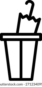 Estilo del icono del soporte del paraguas del diseño del Vector