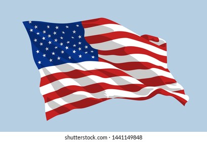 vector design of United States flag 