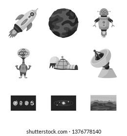 Vector design of universe and travels  icon. Set of universe and cosmic  vector icon for stock.