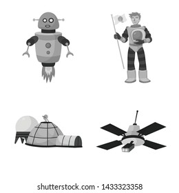 Vector design of universe and travels icon. Collection of universe and cosmic vector icon for stock.