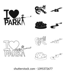 Vector design of urban and street icon. Collection of urban and relaxation stock symbol for web.