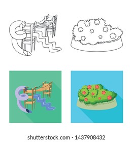 Vector design of urban and street icon. Collection of urban and relaxation stock symbol for web.