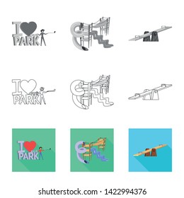 Vector design of urban and street logo. Collection of urban and relaxation stock vector illustration.