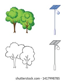 Vector design of urban and street sign. Collection of urban and relaxation vector icon for stock.
