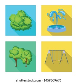 Vector design of urban and street sign. Set of urban and relaxation vector icon for stock.