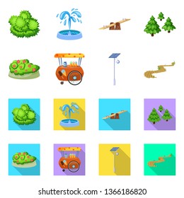 Vector design of urban and street symbol. Collection of urban and relaxation stock symbol for web.