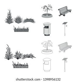 Vector design of urban and street symbol. Set of urban and relaxation stock vector illustration.