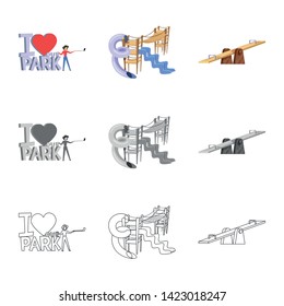 Vector design of urban and street symbol. Set of urban and relaxation vector icon for stock.