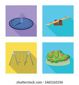 Vector design of urban and street symbol. Set of urban and relaxation stock symbol for web.