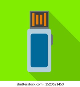 Vector design of usb and memory icon. Web element of usb and pc stock symbol for web.