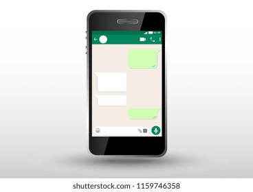 vector design of user interface mobile app inside smarphone standing effect