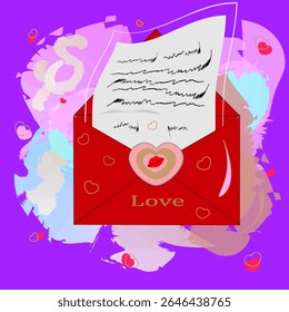 Vector design for Valentine's Day, Valentine's Day, Love Day. Violet background . Greeting card, print on textiles, T-shirts, stickers, posters. Design for your products