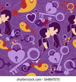 Vector design of Valentine's Day seamless pattern