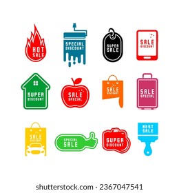 vector design of various kinds of sales labels, sale elements or infographics